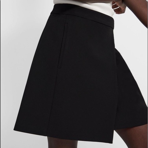 NEW Theory Staple Wrap Skirt BLACK - Picture 8 of 12